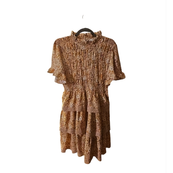 Simply Southern Brown Ruffle Mini Dress - Picture 2 of 5